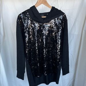 Colleen Lopez Black Sequin Detail Pullover
